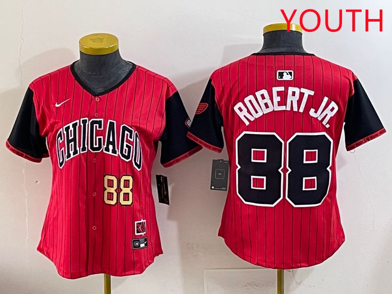 Youth 2025 Chicago White Sox #88 Robert jr Red Joint Name Nike MLB Jersey style 2->youth mlb jersey->Youth Jersey